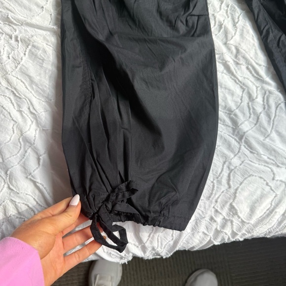 Rewash Black Cargo Pants with Jogger Cuff Tie Low Waisted - Picture 3 of 11